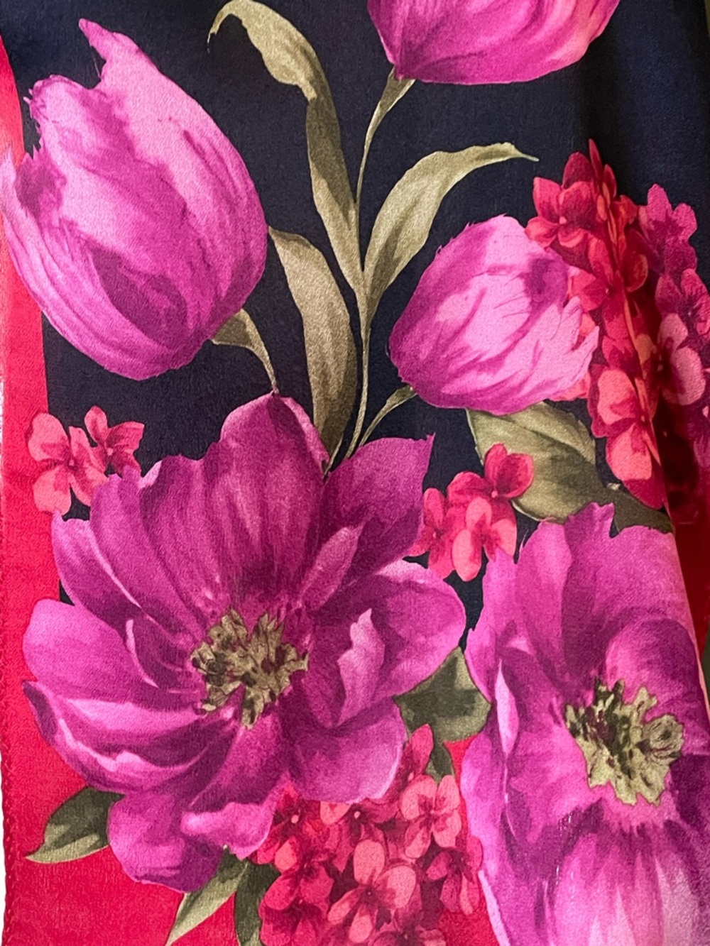 Vintage Oscar de la Renta Silk Scarf 11 x 54 In Excellent Condition - Picture 3 of 8